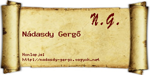 Nádasdy Gergő névjegykártya